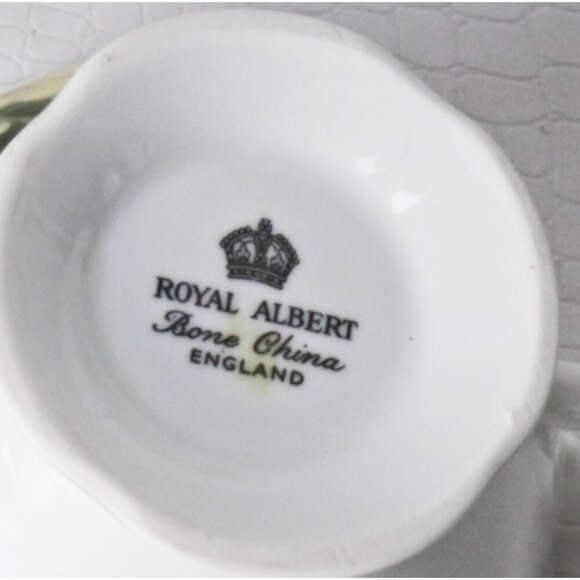 Royal Albert Bone China Tea Cup  Saucer Teacup Purple Yellow Floral  Tea Party H - Picture 5 of 6